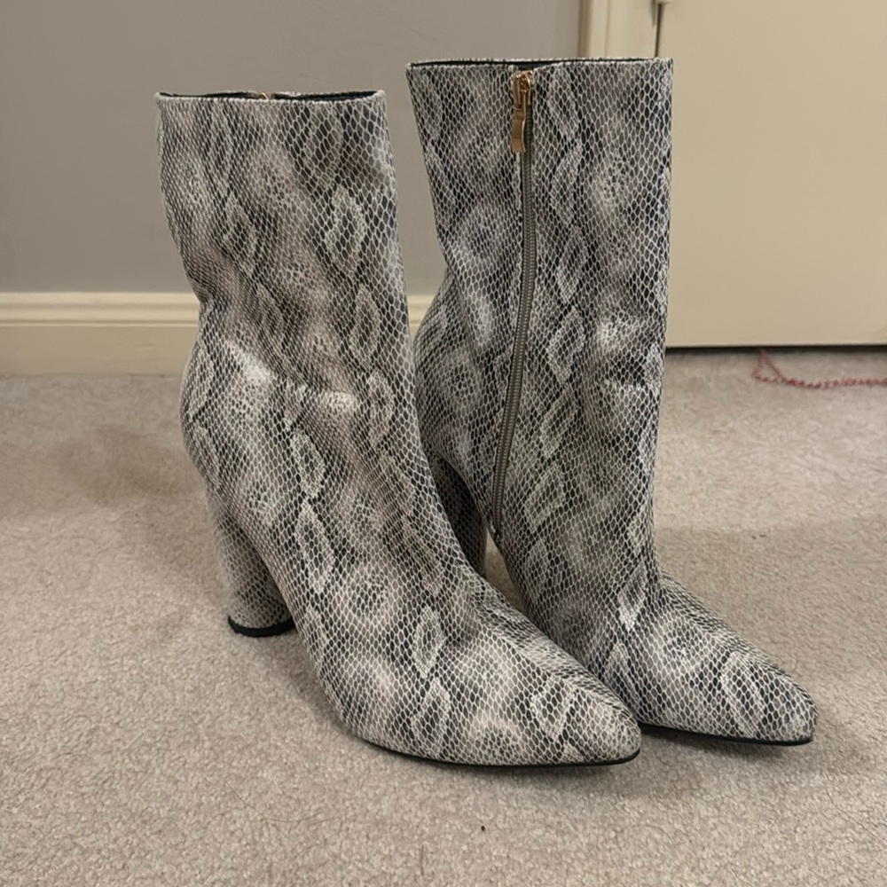 Snakeskin Booties